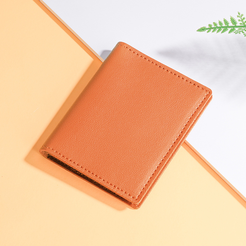 Tarjetero compacto ultrafino corto para tarjetas bancarias, billetera para licencia de conducir, versión mini simple, tarjetero integrado para tarjetas de acceso para mujer