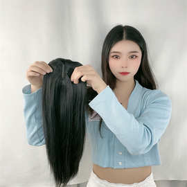 头顶补发块假发女长直发隐形透气透气补发片发顶补发量遮白发现货