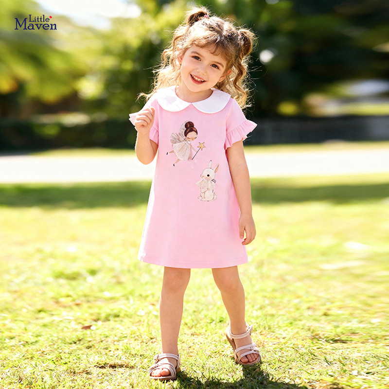 Cross-Border Export Children's Skirts Wholesale Summer Cute Rabbit Children's Dresses European and American Style Cotton Girls' Skirts