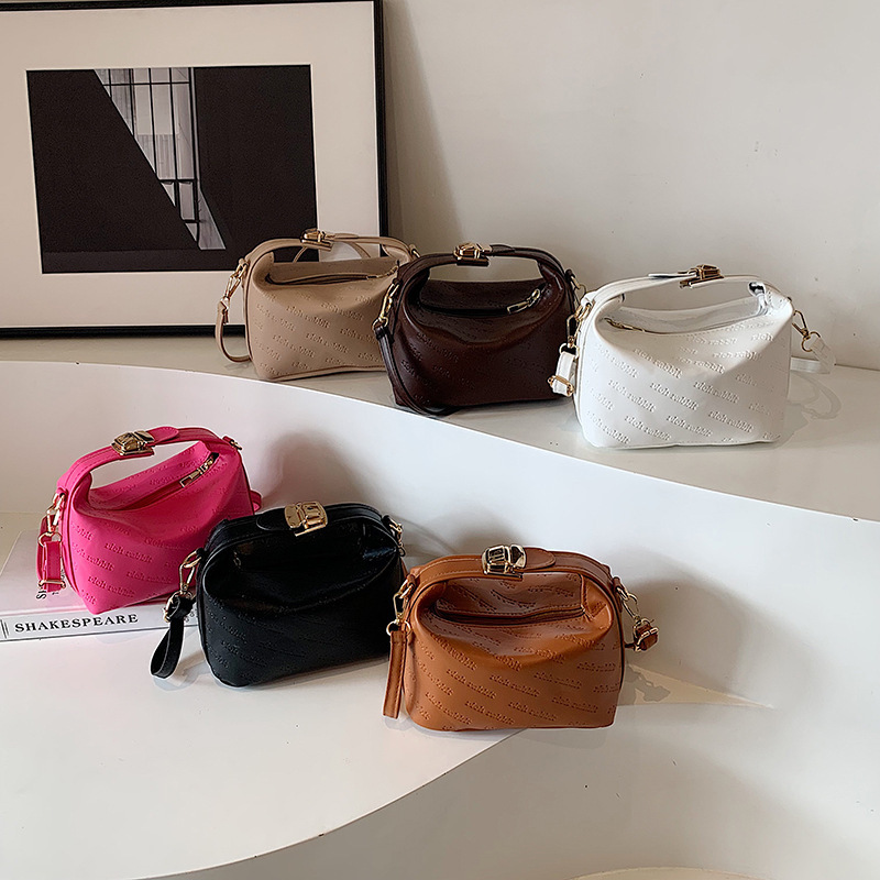 bags Summer New Pure Color Lock Trendyy 2024 Texture Simple Casual One-shoulder Cross-body Satchel Small Square Bag for Women