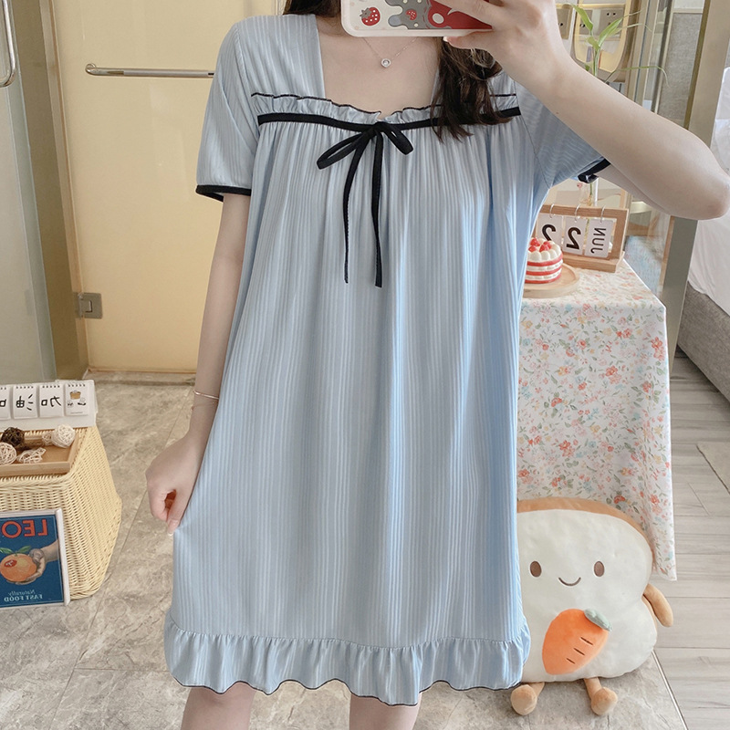Pijama de verano mujer pequeña dulce linda dama dormitorio de verano estudiantes vestidos casuales ropa para el hogar embarazada