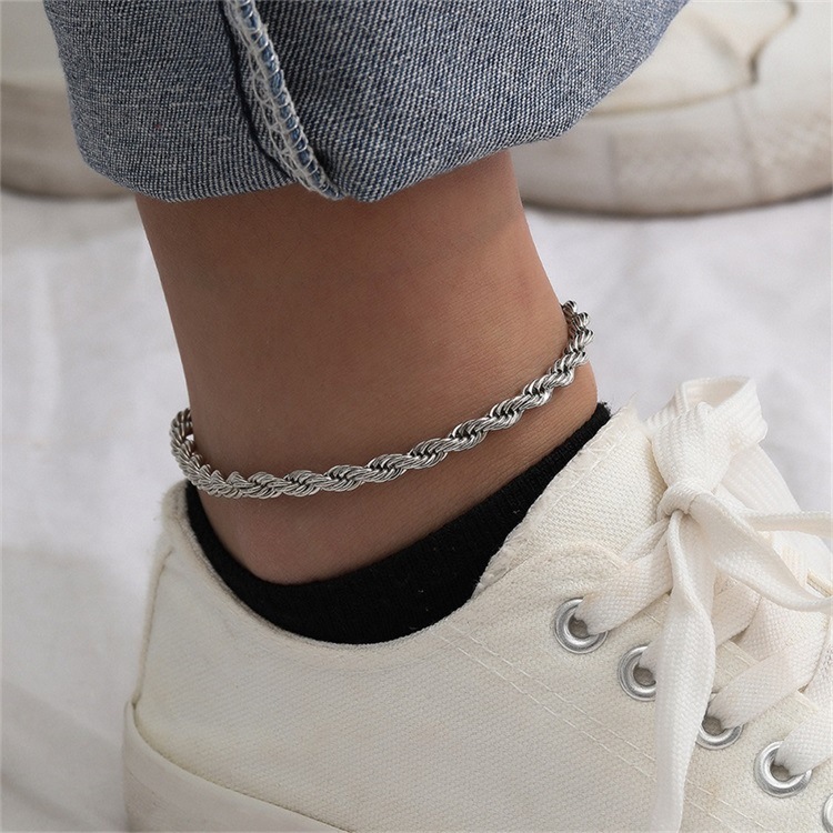 Fashion Flower 304 Stainless Steel Titanium Steel Plating No Inlaid 14K Gold Plated Women'S Anklet display picture 4