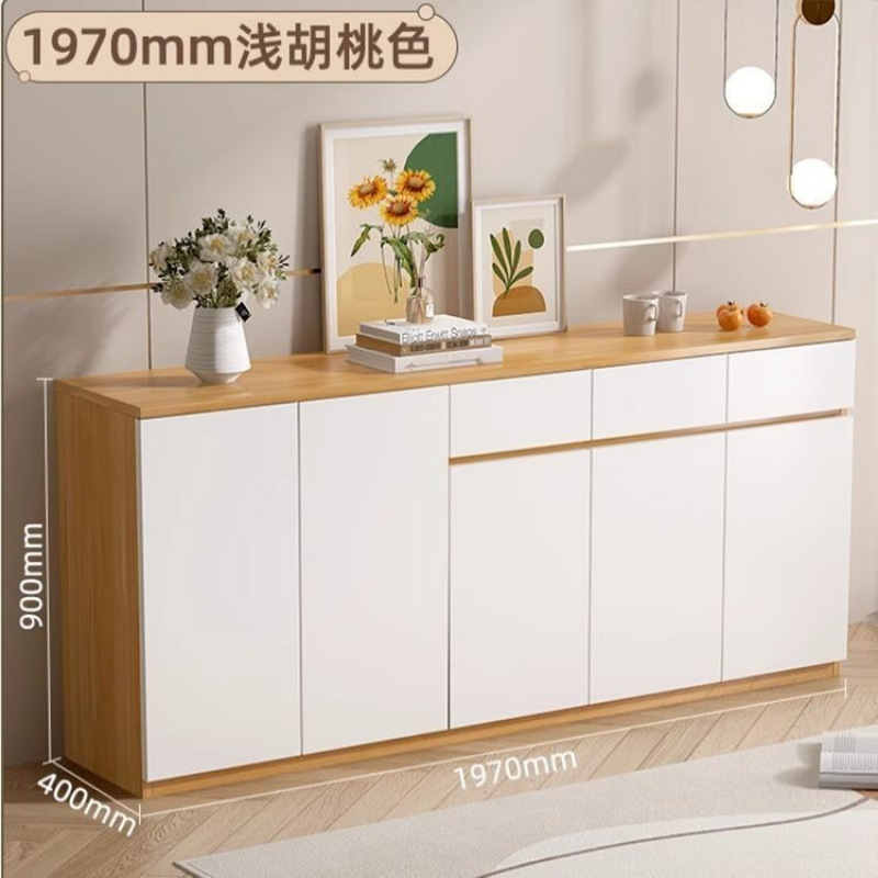 实木储物柜餐边柜一体靠墙柜子现代简约厨房置物柜酒柜客厅靠墙|undefined
