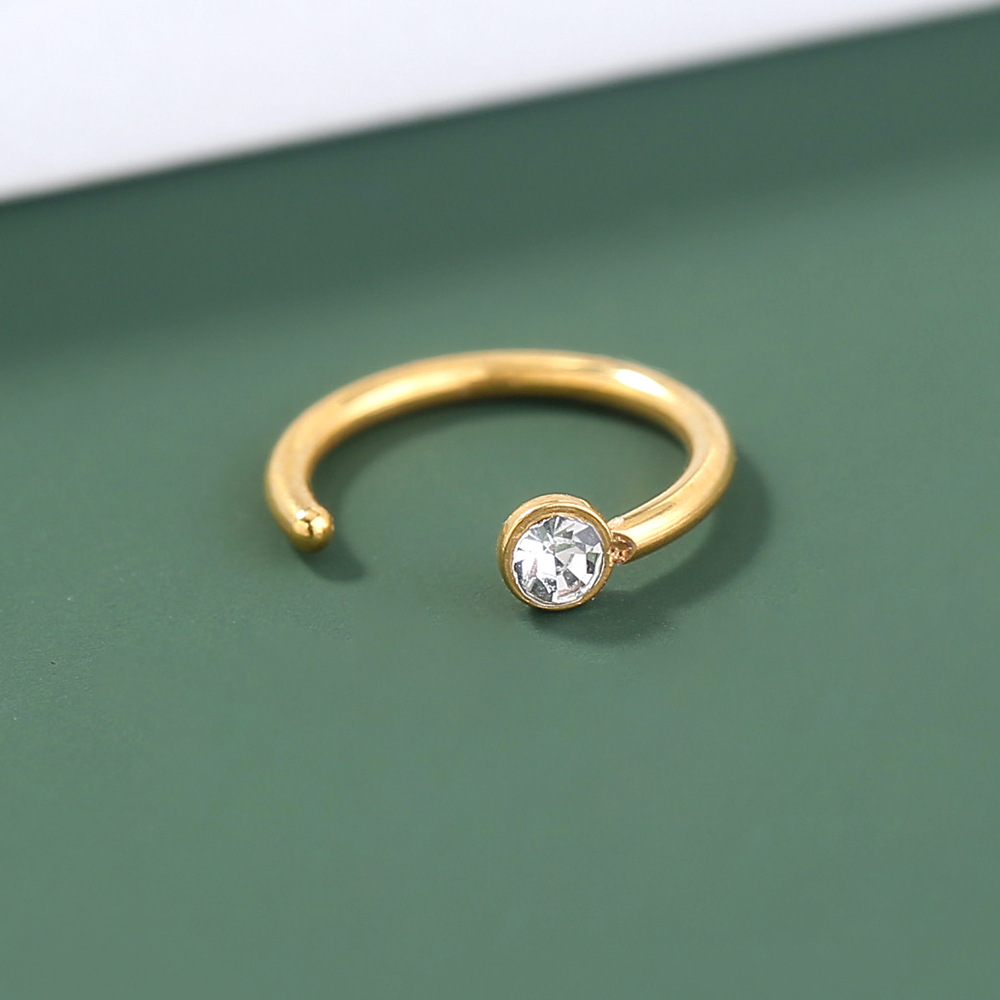 niche piercing C-shaped stainless steel rhinestone nose ring diamond nose nail jewelry