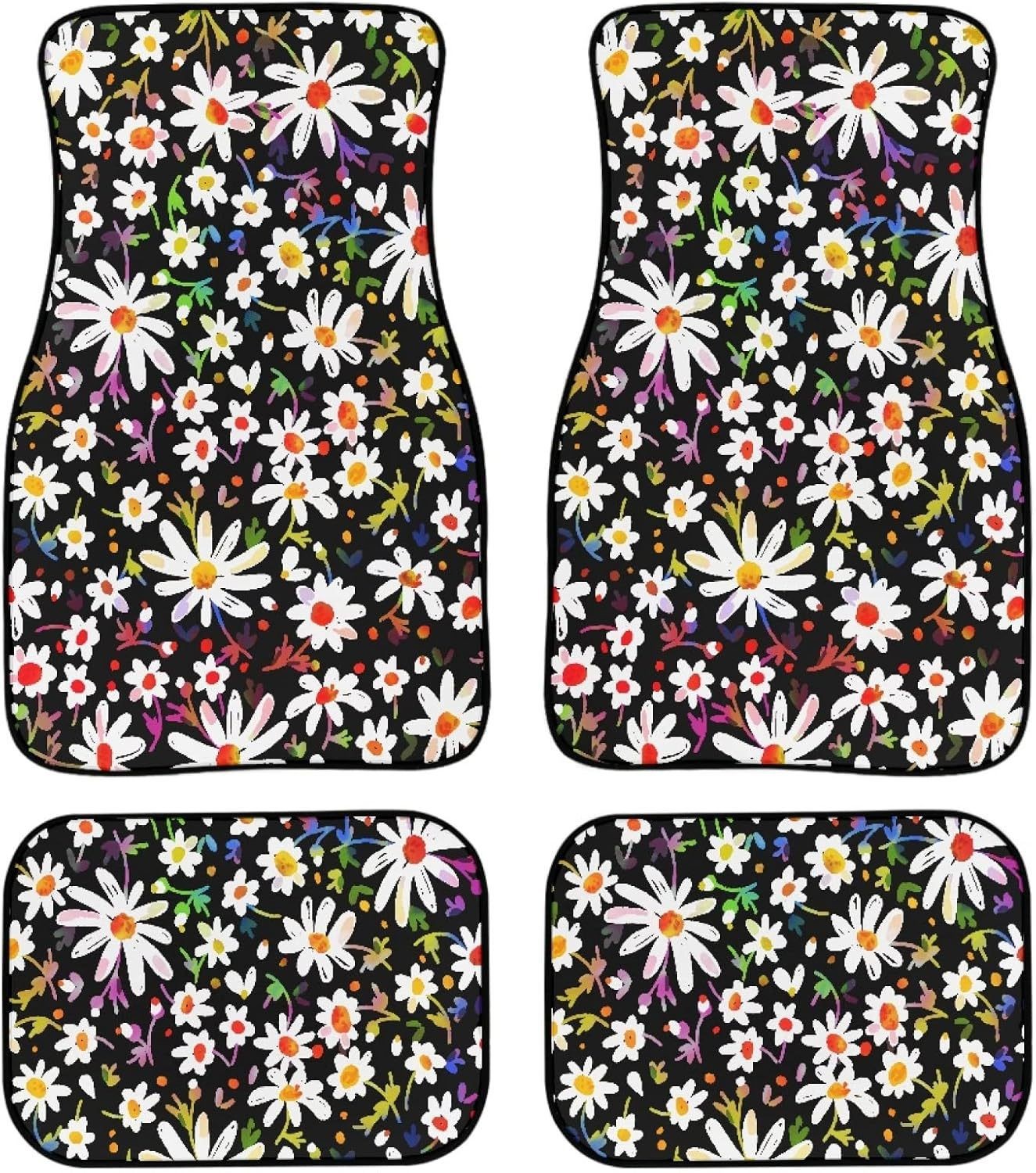 Cross-border Amazon Retro Flower Crystal Velvet Car Mat Easy-care Non-slip Dirt-resistant Comfortable Universal Mat