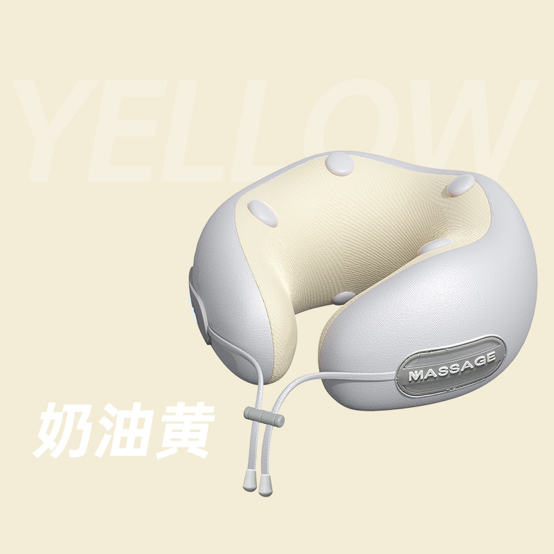 8点振动按摩U型枕记忆棉填充3档恒温加热跨境专供CE认证颈椎护颈|undefined