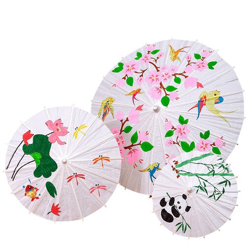Children's blank oil paper umbrella diy hand-painted umbrella material hand-painted creative coloring props kindergarten small paper umbrella