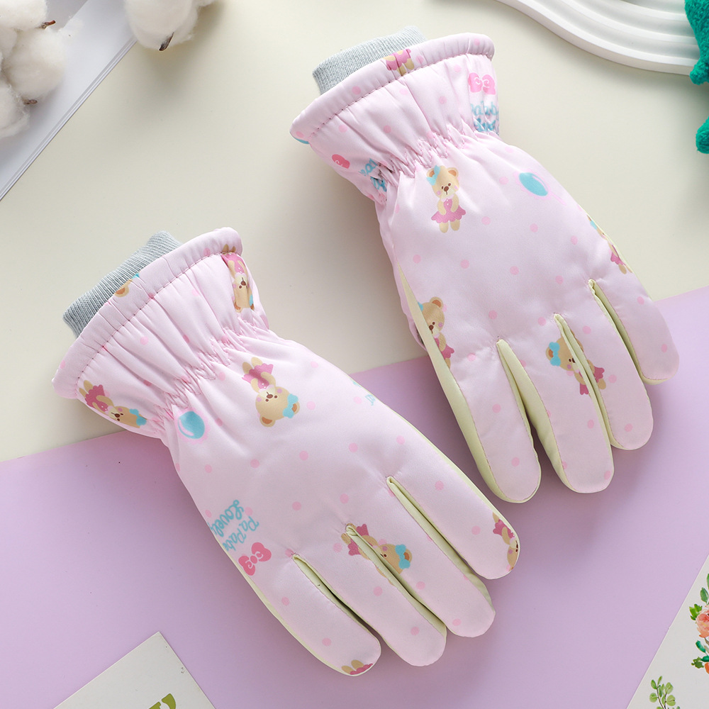 Guantes calientes para niños resistentes al frío en invierno, guantes de esquí al aire libre a prueba de viento, ciclismo a prueba de agua para niños y niñas