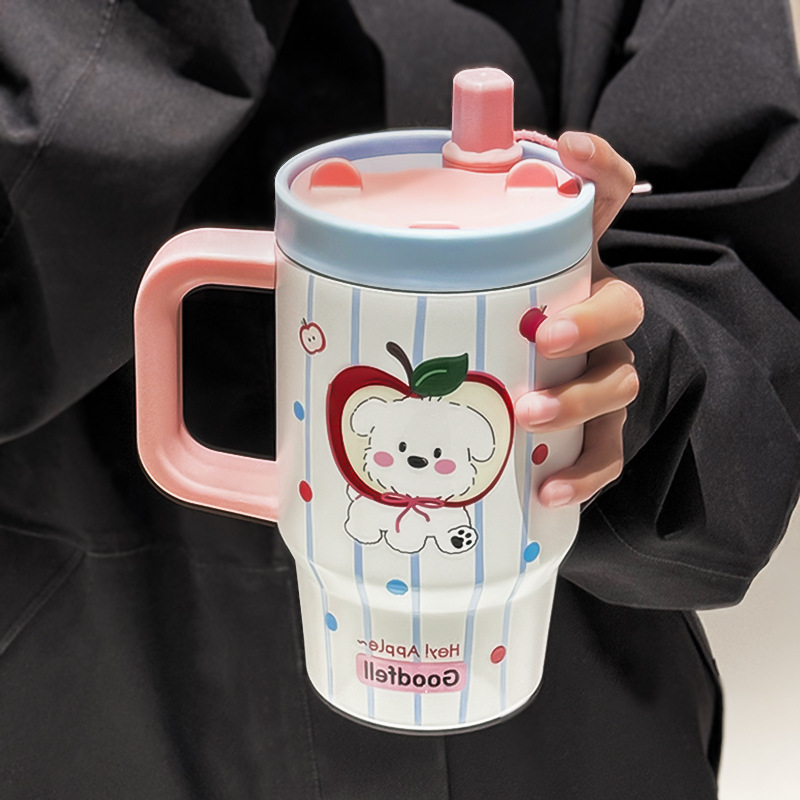 Copa Bingba, revestimiento de cerámica, termo, 2025, nuevo regalo de taza de agua con pajita para mujer de gran capacidad y alto valor para mujer