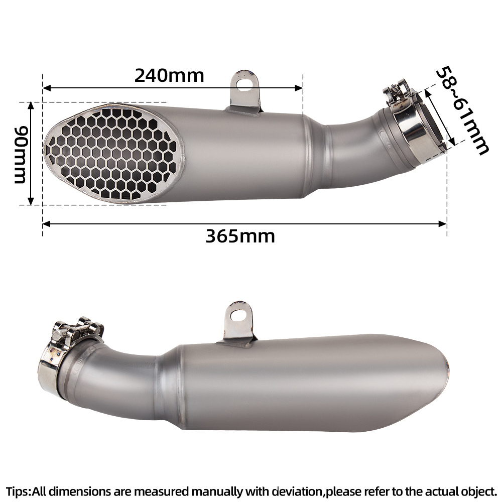 Motorcycle Exhaust Pipe Modification Rsv4 Titanium Alloy Integrated Mid-Tail Section Muffler 2015-2024