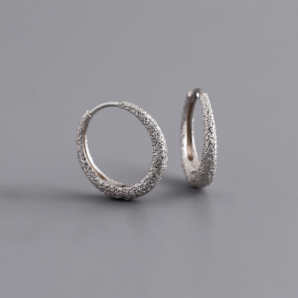 1 Pair Simple Style Geometric Plating Sterling Silver 18k Gold Plated White Gold Plated Hoop Earrings display picture 4