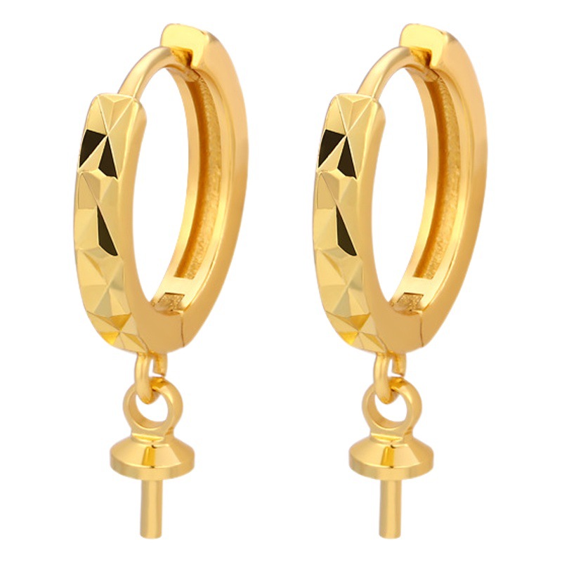 Korean version of double-sided car flower stars earrings earrings temperament high-end DIY pearl earrings empty support accessories wholesale