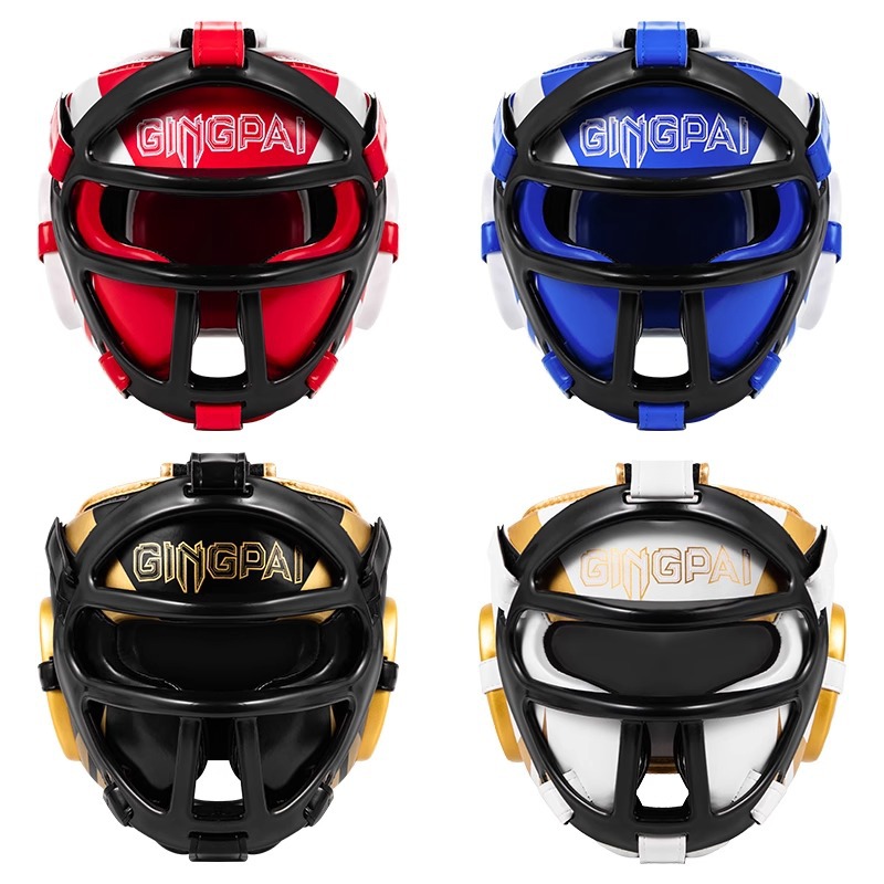 Boxing Helmet, Kidsren's Sanda Fighting Mask, Head Protector, Adult Muay Thai Taekwondo Hat Training Protective Gear for Men and Women