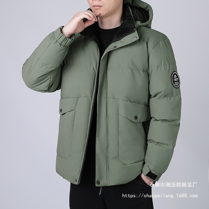 跨境新款冬季棉服男石墨烯保暖加棉加厚外套可拆卸帽时尚百搭棉衣