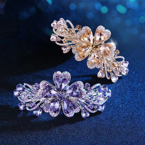 Spring clip hairpin Korean women's flower large hairpin hairpin classic retro mother spring clip hair accessory