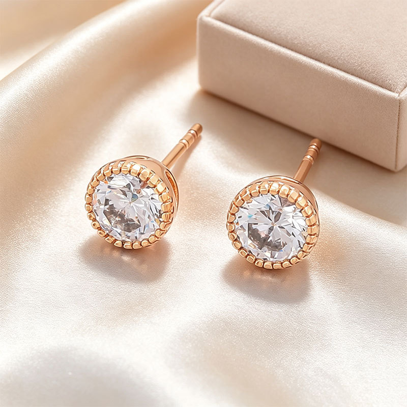 Pendientes Geométricos Redondos Calados de Aleación de Cobre Galvanizado para Mujer