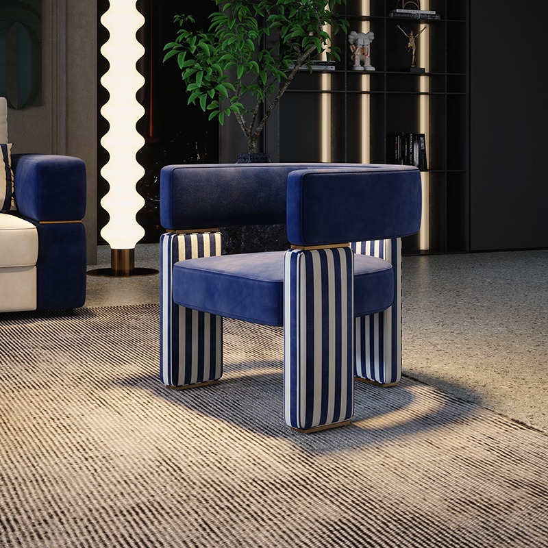 意式簡客廳單人沙發椅輕奢現代簡約沙發椅設計師別墅大平層沙發椅