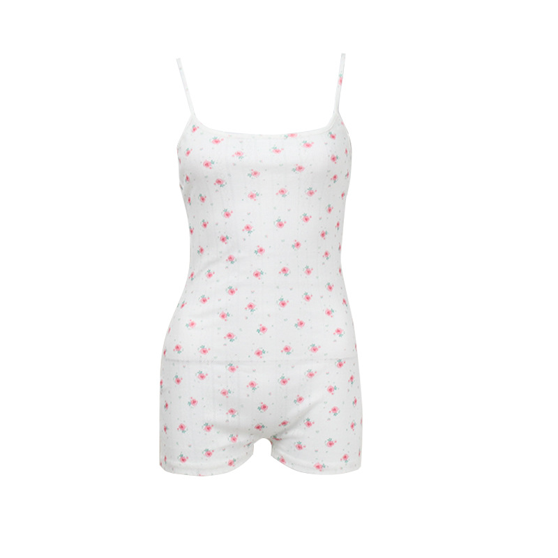 Ropa de mujer europea y americana nueva sexy Sling mono sin espalda Correa caliente chica moda floral impresión de una sola pieza pantalones cortos para mujeres