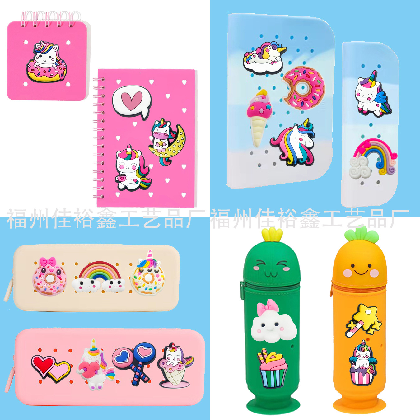 Invierno nuevo colorido unicornio serie agujero Zapatos flor Polaroid Arco Iris pony accesorios para niños transfronteriza en stock