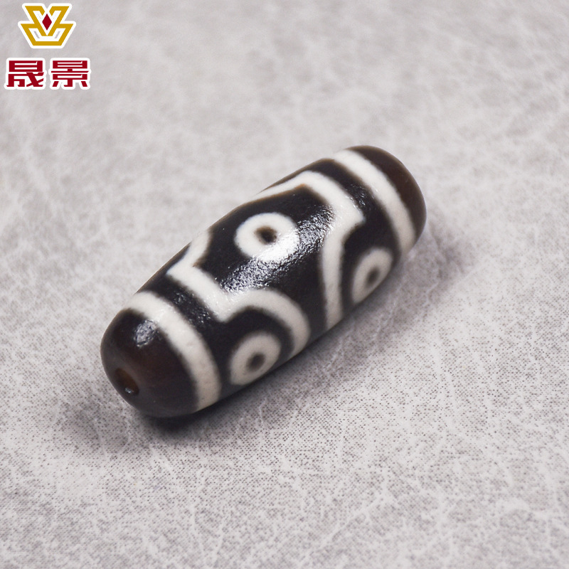 咖色包浆风化九眼三眼镶蚀工艺西藏天然玛瑙天珠項鍊工厂批发定制|undefined