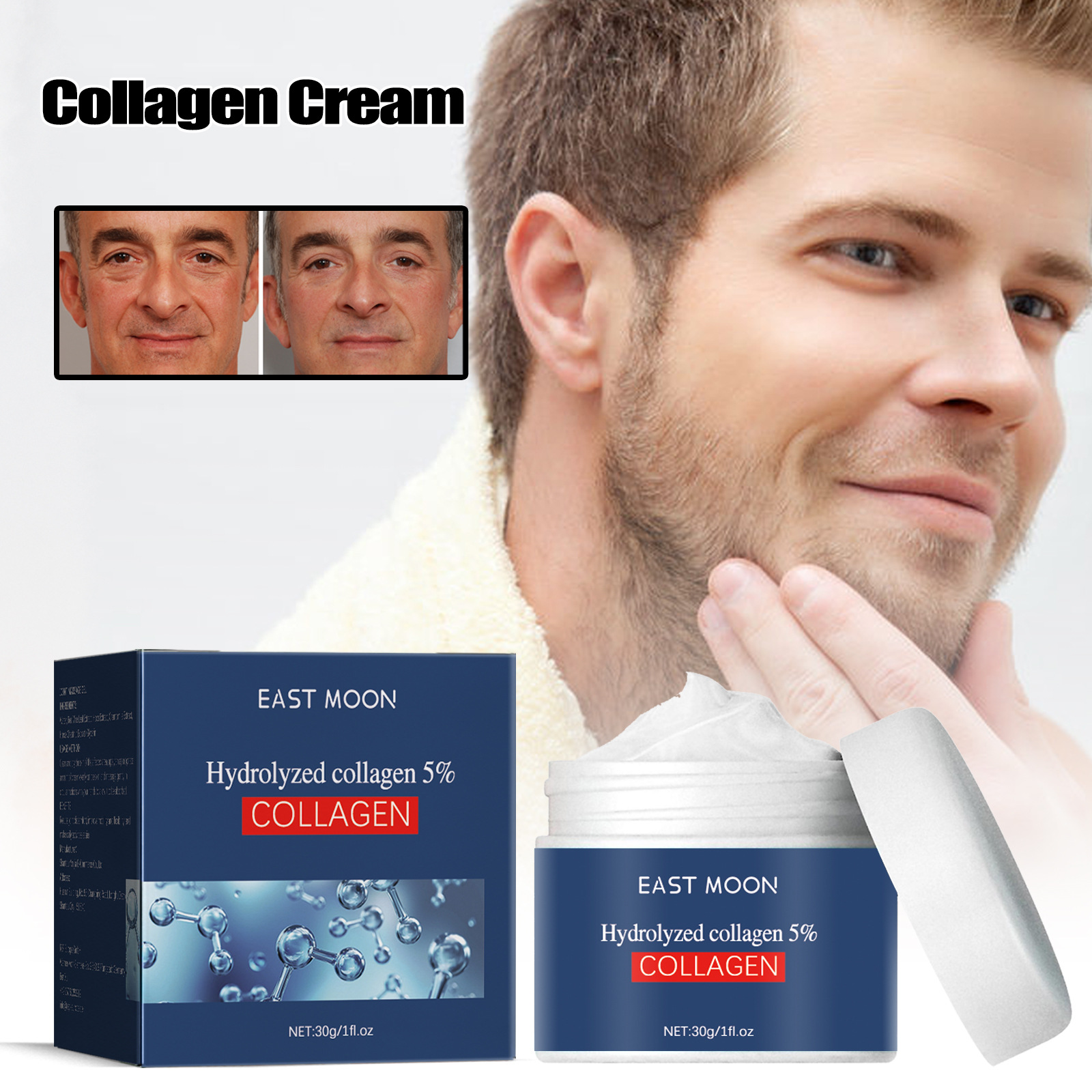 East Moon Men's Moisturizing Cream Anti-aging Fading Fine-lines Hydrating Refreshing Moisturizing Skin Anti-wrinkle Cream