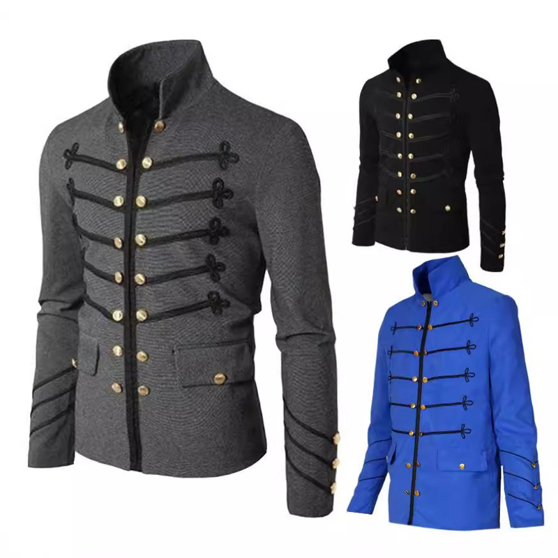 Amazon eBay Embroidered Button Solid Color Men's Jacket Amazon eBay Embroidered Button Solid Color Men's Jacket