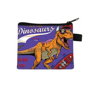 New Cross-Border Dinosaur Coin Purse Kidsren's Fashion Printed Card Holder Ins Cute Cosmetics Bag for Primary School Students and Men