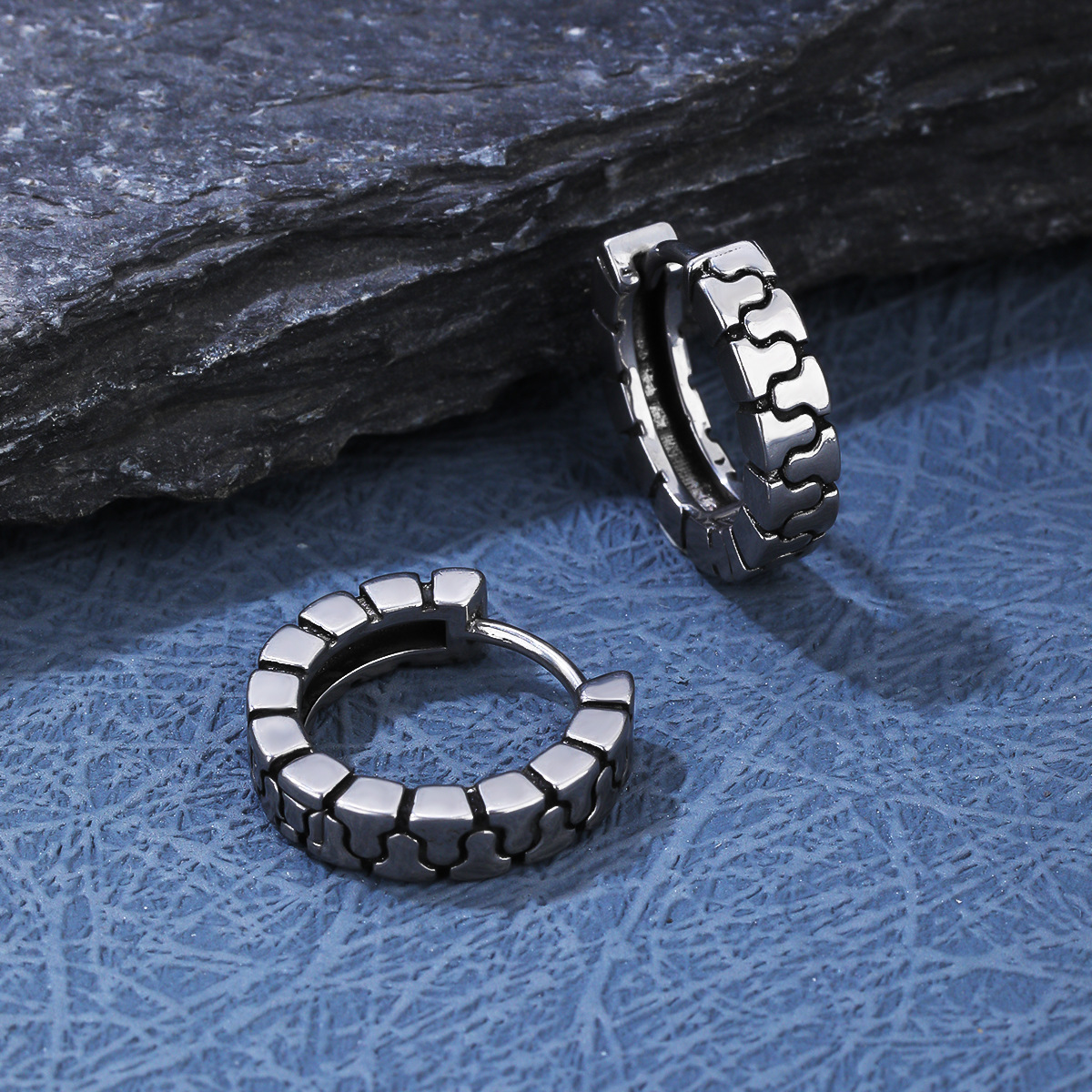 Unisex Gender 1 Piece Simple Style Cross Round Enamel Inlay Stainless Steel Earrings