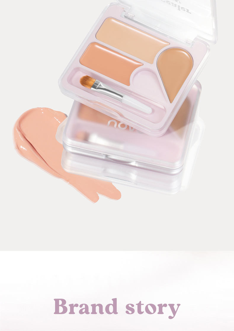 NOVO Moisturizing and Purifying Three-color Concealer covers tattoos, facial spots, acne marks, dark circles, is waterproof and not easy to smudge undefined
