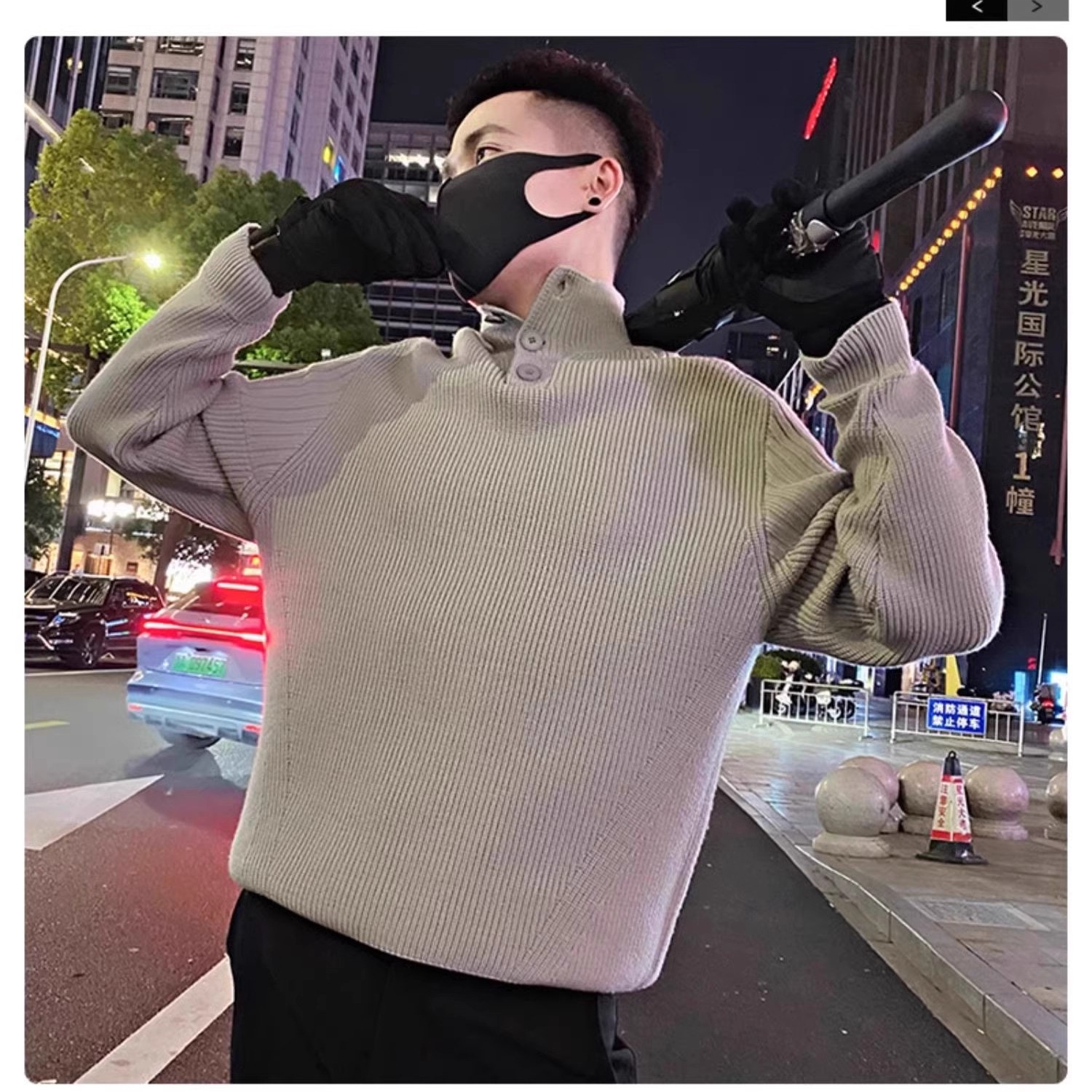 Comercio exterior de moda europea y americana camiseta roja de cuello medio alto para hombres moda simple perezosa versátil nuevo estilo