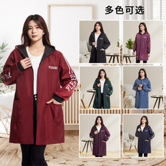 Autumn/Winter Waterproof Fleece Lined Hooded Jacket Adult Workwear Women's Fashion Warm Top Men's Kitchen Long Sleeve Apron