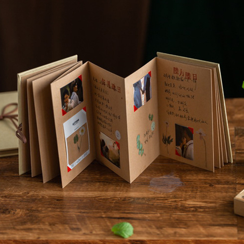 Handmade diy photo album retro organ classmate record couple baby growth graduation album kraft paper gift book