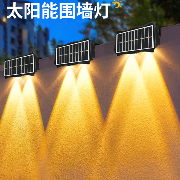 Solar Villa Wall Lamp Courtyard Balcony Waterproof Spotlight Landscape Lamp Doorway Home Atmosphere Wall Washer Lamp