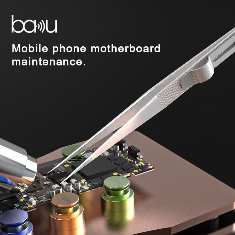 巴酷BK-i164不锈钢镊子加长尖头直头手机电子PCB工业精密维修镊子