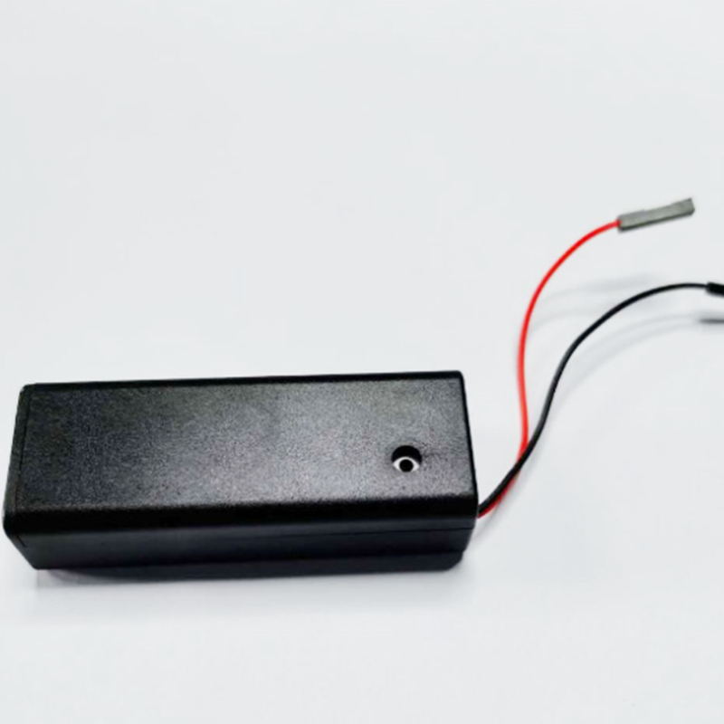 工厂批发常规室内黑色1节5号电池盒 带盖改开关外接端子杜邦头