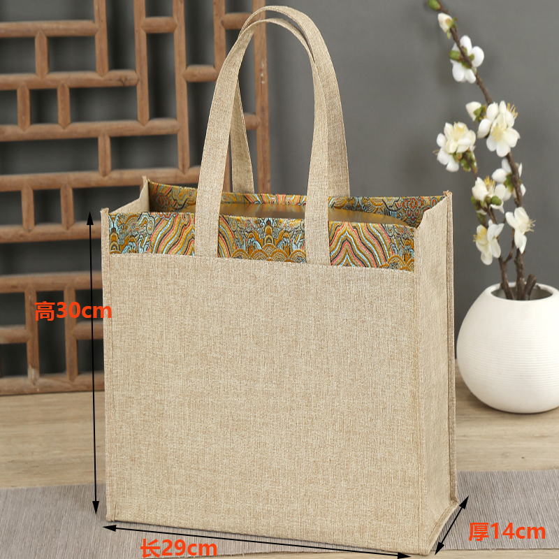 살구 길이 29 높이 30 옆 폭 14cm 트리밍 실크 가방