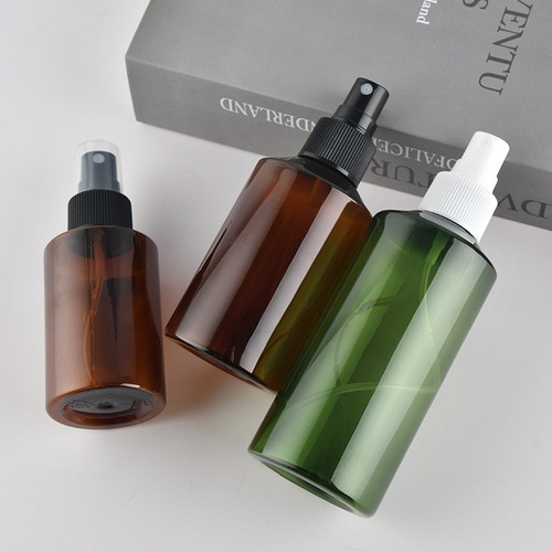 50ml 100 150 200ml spray bottle slanted shoulder dark green PET brown coffee bottle toner fine mist bottle