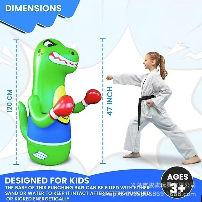 Inflatable Dinosaur Children's Inflatable Boxing Bag Inflatable Boxing Toy Cross-Border Hot Selling Children's Inflatable Toy Amazon