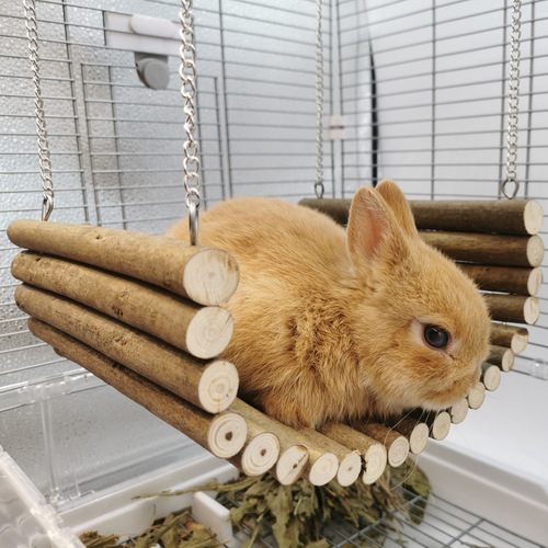 Factory goods dwarf rabbit toys guinea pig chinchilla solid wood swing log hammock nest guinea pig teething supplies