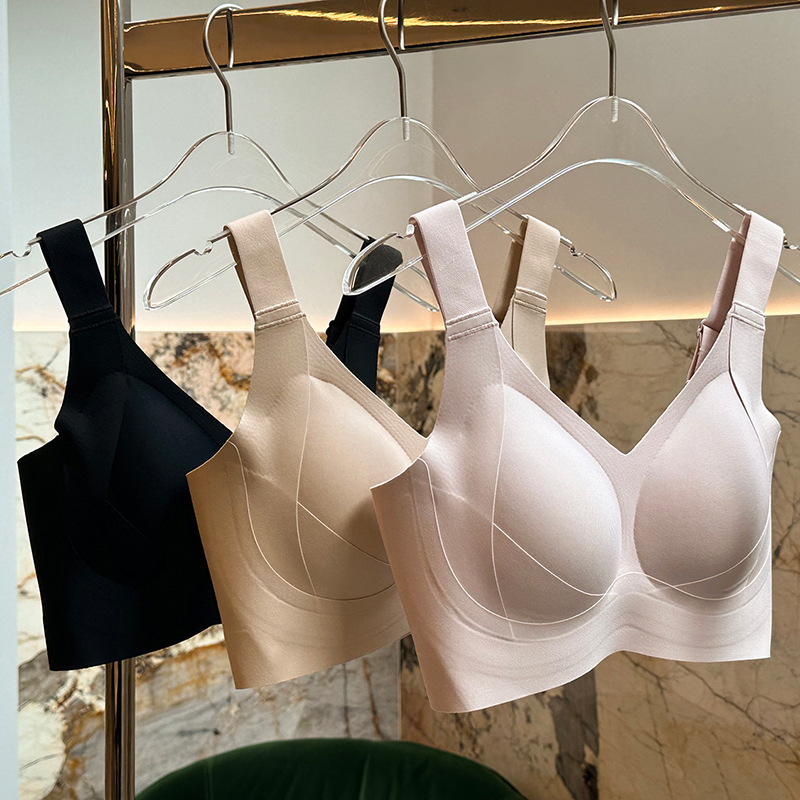 大きな胸の女性のための通気性のあるフルカップラテックスブラジャー、リフティングとたるみ防止の下着、薄いカップのサイド調整可能なブラジャー|undefined
