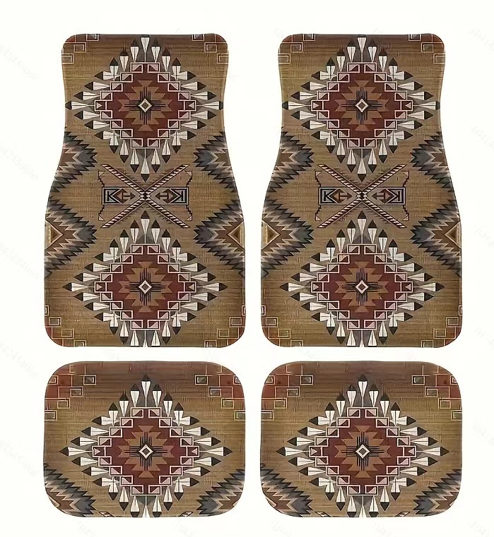 Amazon Cross-border TEMU Nordic Retro Car Mat Carpet Carpet Four-piece Set Dirty Mat Wholesale