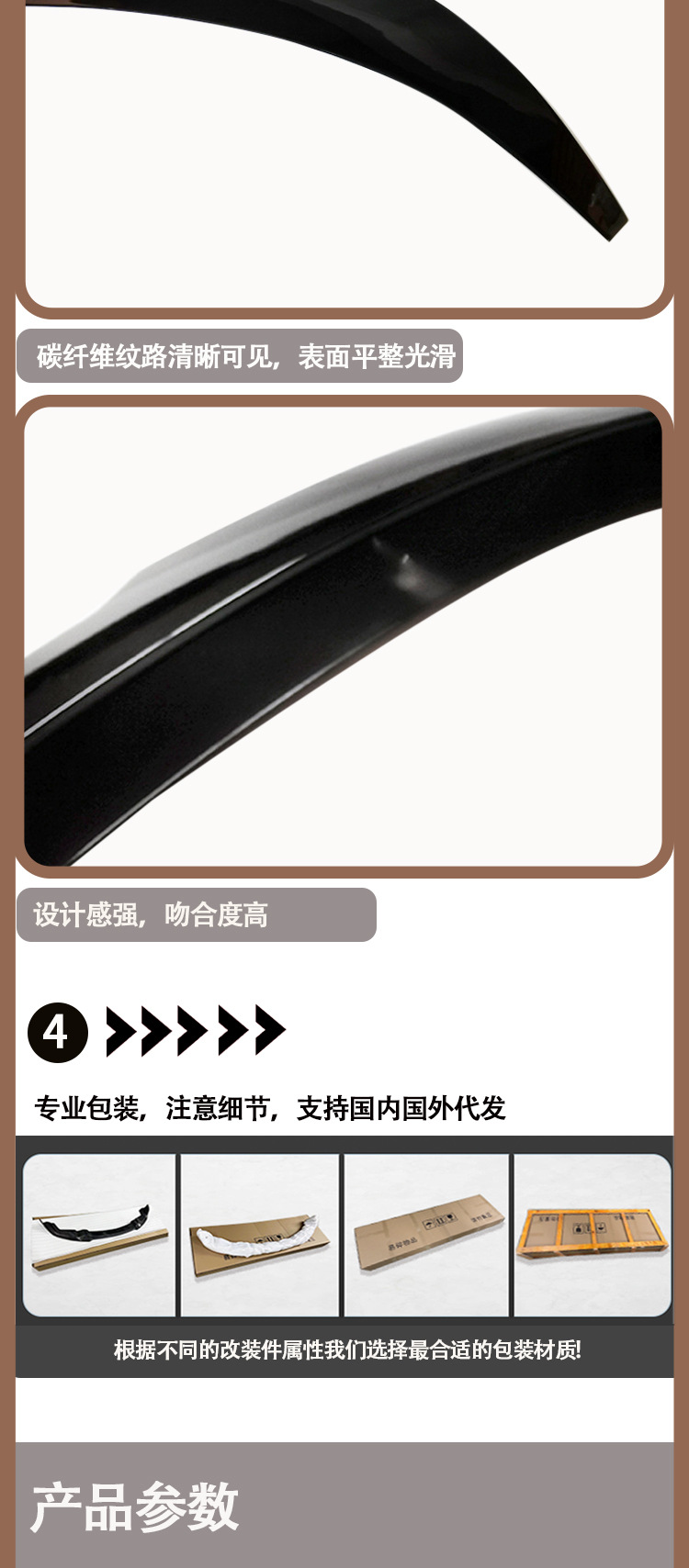 Applicable to the rear spoiler of the Tesla Model 3 PSM model between 2019 and 2023