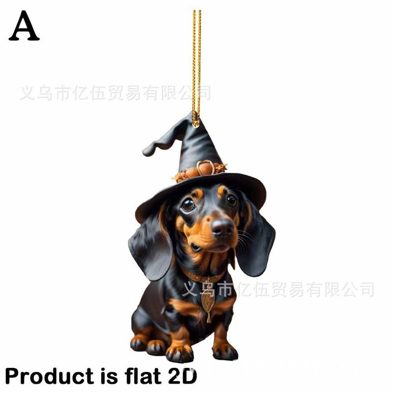 国境を越えた新製品クリスマス趣味ソーセージ犬車載装飾品ペンダントアクリル平面車内装ペンダント|undefined