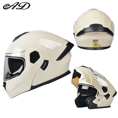 Helmet for All Seasons, Electric Vehicle, Motosiklet kaskı (dəbilqə) - dot3c-beige-hd-mirror-m-size-55-56cm
