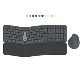 无线蓝牙三模人体工学键盘鼠标套装可充电办公无声静音键鼠套装