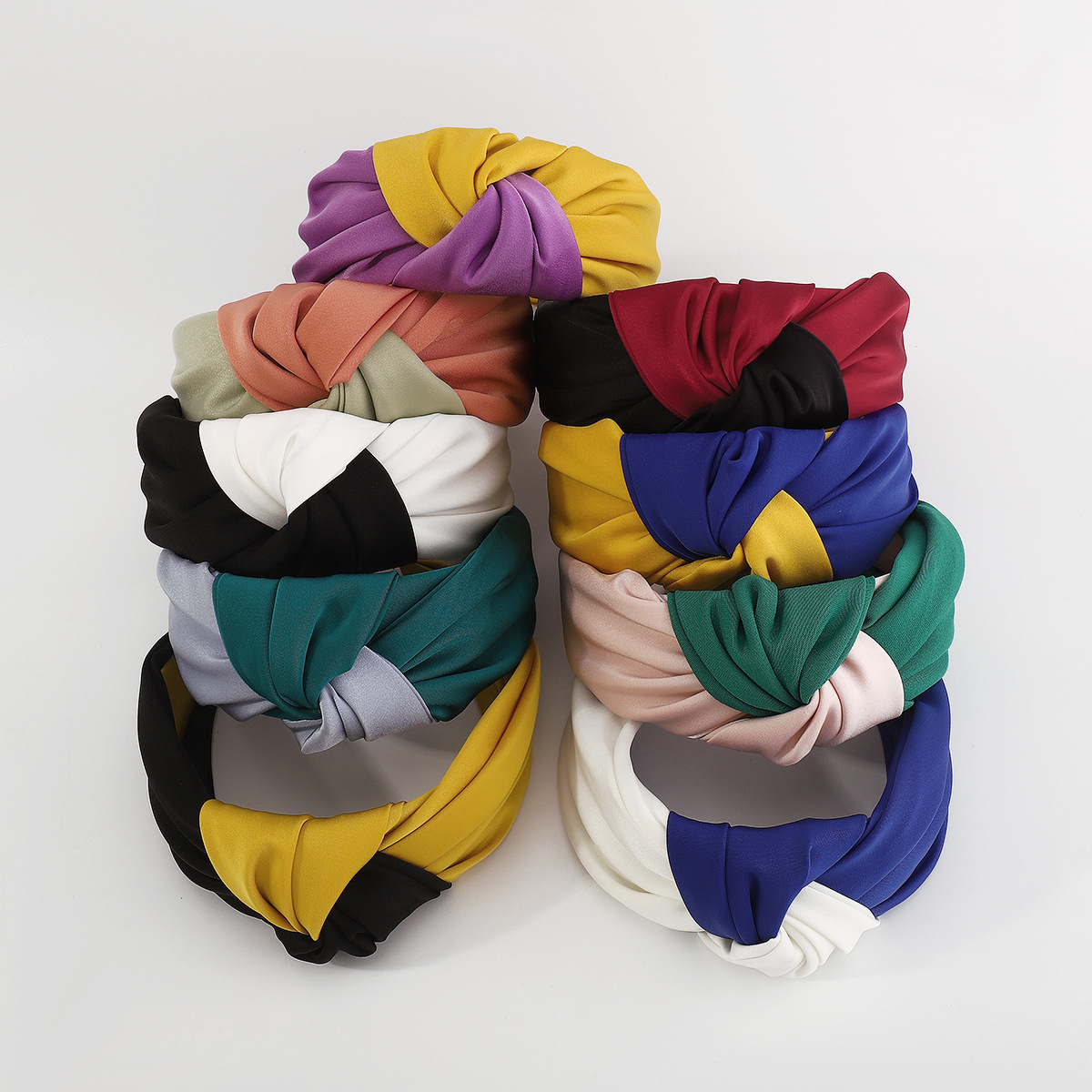 Simple Style Color Block Knot Cloth Hair Band display picture 3
