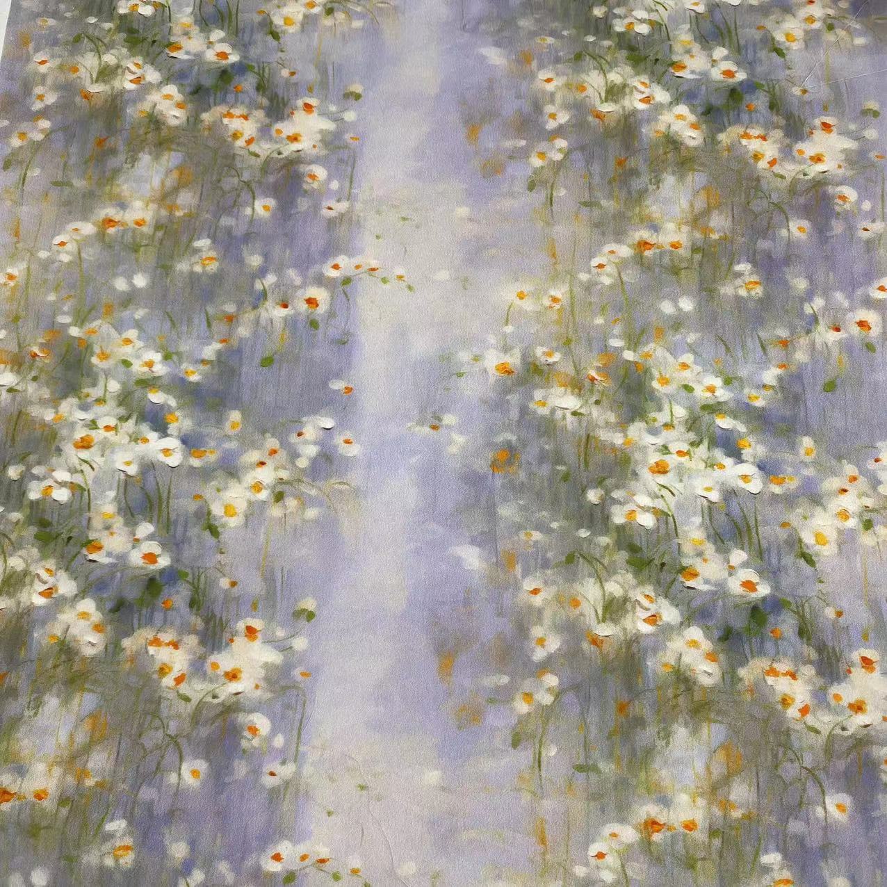 全棉数码印花面料 60支精梳棉油画风 童装女装连衣裙睡衣家居服