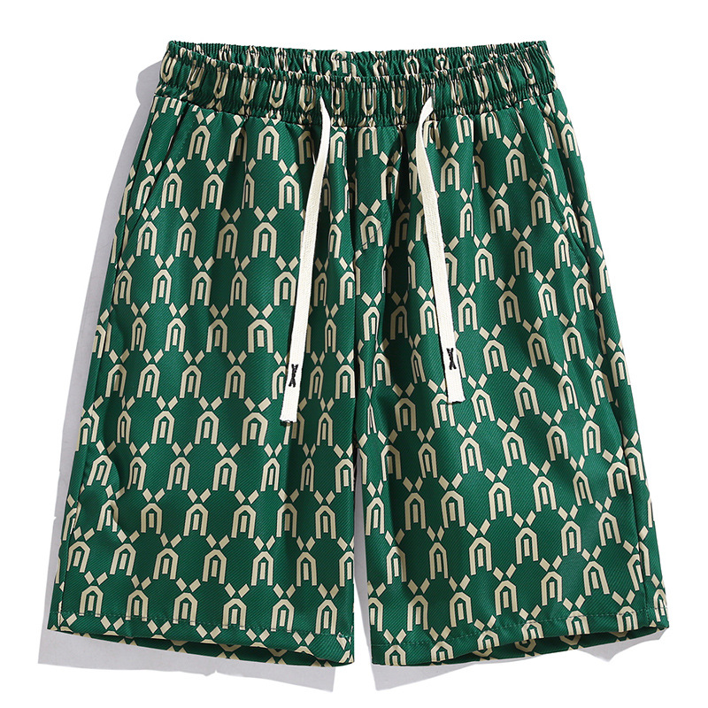 Sommershorts Herren 2023 neuer Modetrend Eisseide schnelltrocknende Herren Beachwear Halbzwerghose_voghion.com