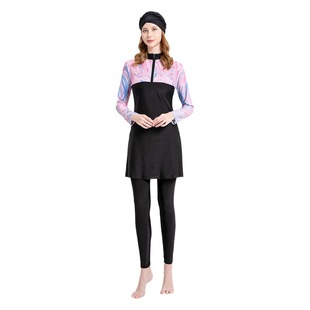 Новинка весны 2024 купальники женский купальник AliExpress солнцезащитный консервативный купальник из трех частей с принтом L076