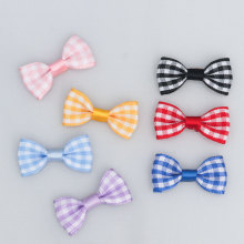 现货涤纶格子迷你蝴蝶结领结diy宠物服饰鞋装饰辅料发饰发夹配件